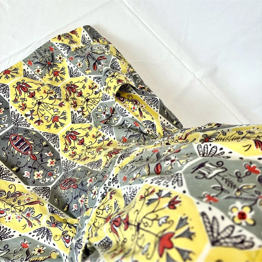 Vintage Women's OOAK Whimsy Cottage Prairie Apron Smock Yellow Handmade